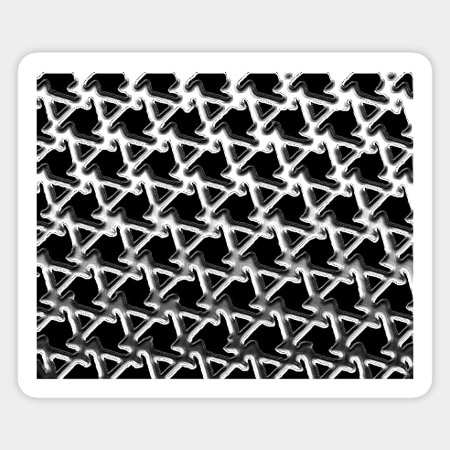 Black white and grey triangle chainmail Sticker by HIghlandkings